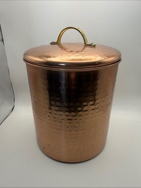 Pier 1 Imports Hammered Copper Canister with Brass Handle